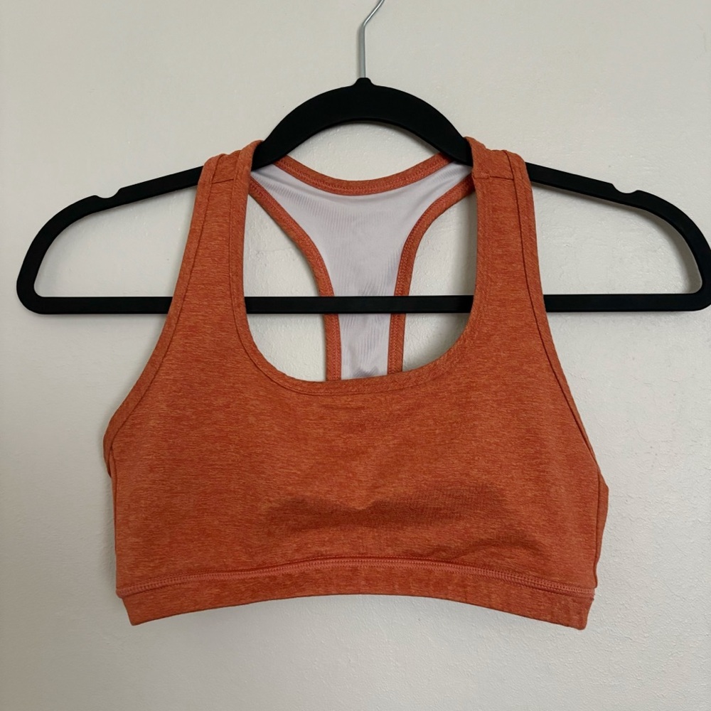 Fleo Nora Sports Bra Orange/Burnt Orange Size Small Medium Support T Back Active